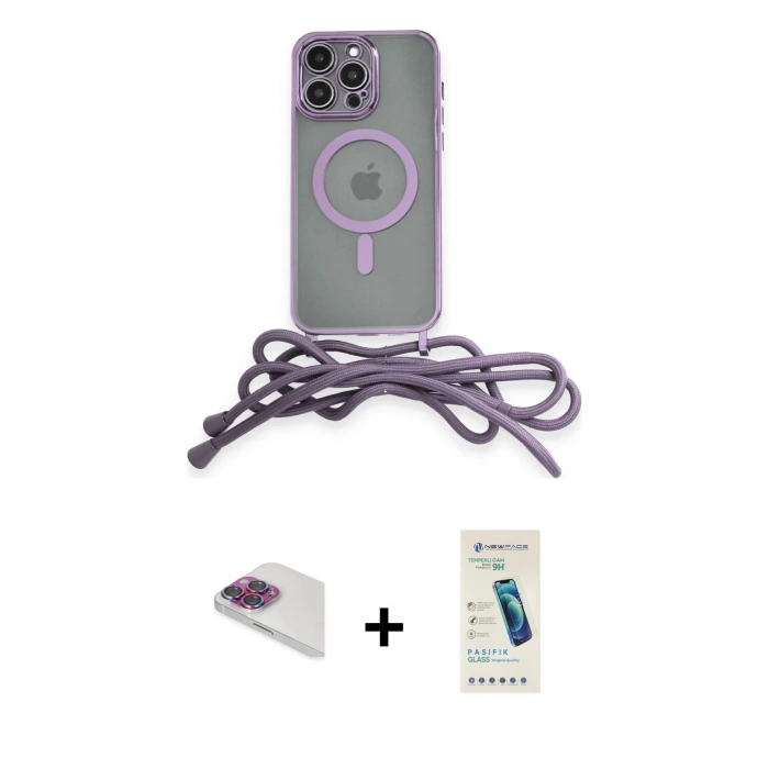 MARSİLYAN™- iPhone 13 Pro Max Kılıf Eksen Özel Seri - Şeffaf Pasifik Cam Ekran Koruyucu + Pers Alüminyum Kamera Lens - GI