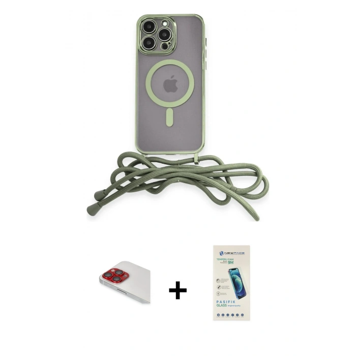 MARSİLYAN™- iPhone 13 Pro Max Kılıf Eksen Özel Seri - Şeffaf Pasifik Cam Ekran Koruyucu + Kırmızı Pers Alüminyum Kamera Lens
