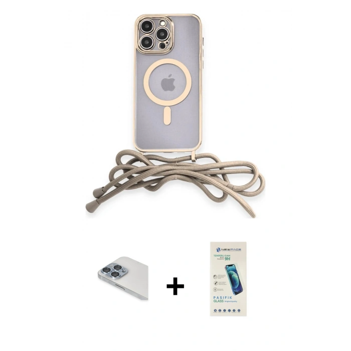 MARSİLYAN™- iPhone 13 Pro Max Kılıf Eksen Özel Seri - Şeffaf Pasifik Cam Ekran Koruyucu + Pers Alüminyum Kamera Lens - SABE