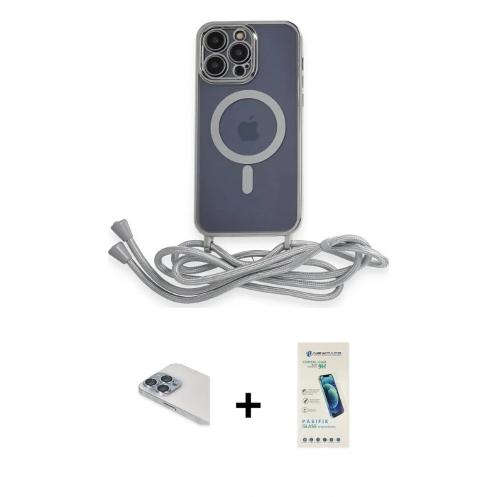 MARSİLYAN™- iPhone 13 Pro Max Kılıf Eksen Özel Seri - Şeffaf Pasifik Cam Ekran Koruyucu + Pers Alüminyum Kamera Lens - SABE