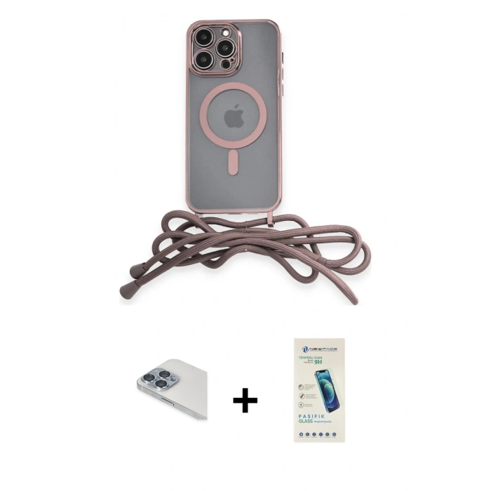 MARSİLYAN™- iPhone 13 Pro Max Kılıf Eksen Özel Seri - Şeffaf Pasifik Cam Ekran Koruyucu + Pers Alüminyum Kamera Lens - SABE