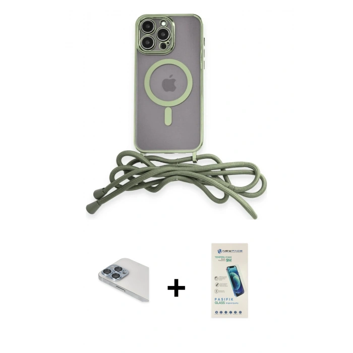 MARSİLYAN™- iPhone 13 Pro Max Kılıf Eksen Özel Seri - Şeffaf Pasifik Cam Ekran Koruyucu + Pers Alüminyum Kamera Lens - SABE