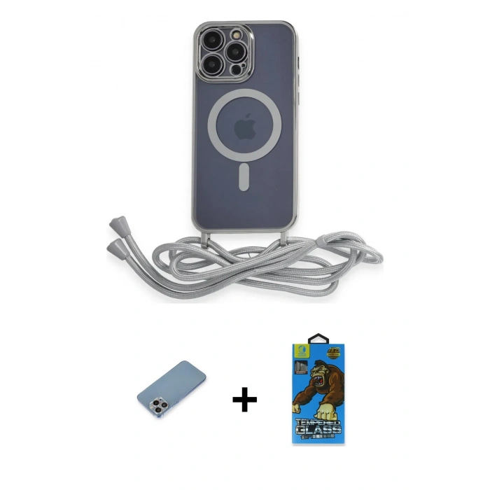 MARSİLYAN™- iPhone 13 Pro Max Kılıf Eksen Özel Seri - Siyah 18D Cam Ekran Koruyucu + Shine Kamera Lens Koruma Cam - GI