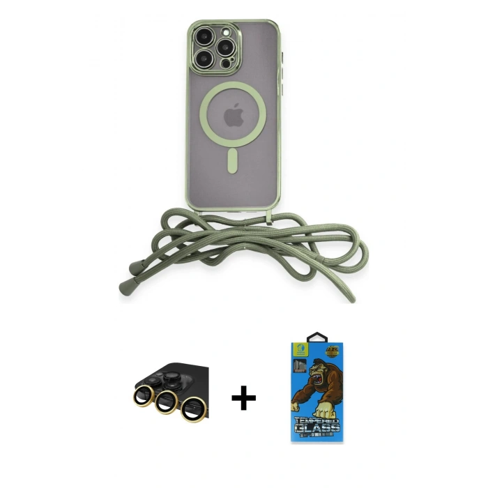 MARSİLYAN™- iPhone 13 Pro Max Kılıf Eksen Özel Seri - Siyah 18D Cam Ekran Koruyucu + Raze Metal Kamera Lens - GD