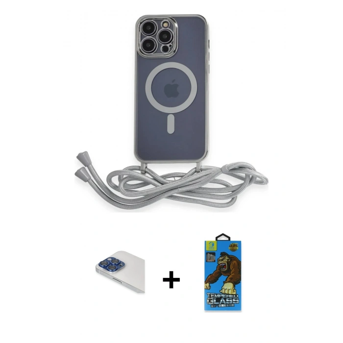 MARSİLYAN™- iPhone 13 Pro Max Kılıf Eksen Özel Seri - Siyah 18D Cam Ekran Koruyucu + Pers Alüminyum Kamera Lens - LT