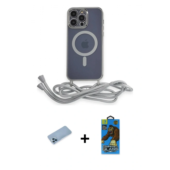 MARSİLYAN™- iPhone 13 Pro Max Kılıf Eksen Özel Seri - Siyah 18D Cam Ekran Koruyucu + Shine Kamera Lens Koruma Cam - MI