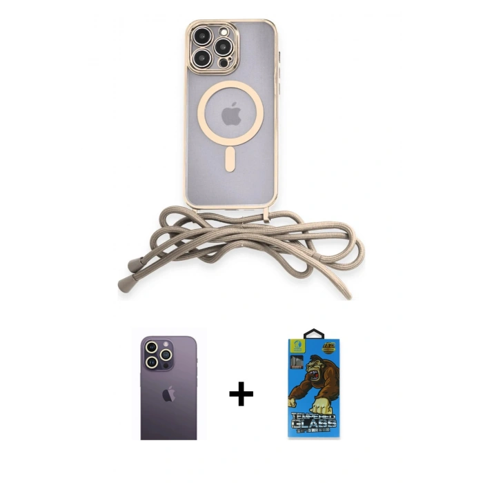MARSİLYAN™- iPhone 13 Pro Max Kılıf Eksen Özel Seri - Siyah 18D Cam Ekran Koruyucu + Neon Fosforlu Kamera Lens - BZ