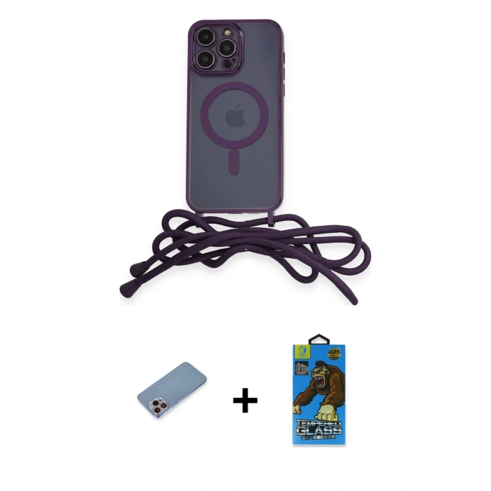MARSİLYAN™- iPhone 13 Pro Max Kılıf Eksen Özel Seri - Siyah 18D Cam Ekran Koruyucu + Shine Kamera Lens Koruma Cam - PE