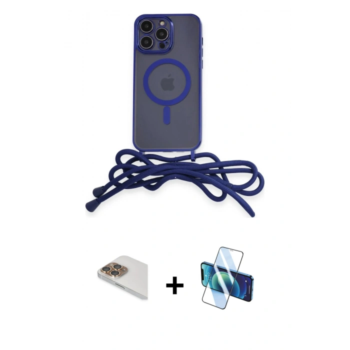 MARSİLYAN™- iPhone 13 Pro Max Kılıf Eksen Özel Seri - Siyah 3D Antistatik Cam Ekran Koruyucu + Pers Alüminyum Kamera Lens - GD