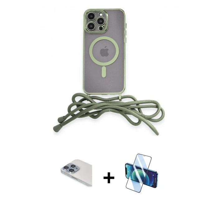MARSİLYAN™- iPhone 13 Pro Max Kılıf Eksen Özel Seri - Siyah 3D Antistatik Cam Ekran Koruyucu + Pers Alüminyum Kamera Lens - SABE