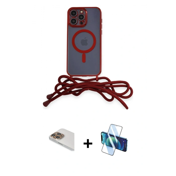 MARSİLYAN™- iPhone 13 Pro Max Kılıf Eksen Özel Seri - Siyah 3D Antistatik Cam Ekran Koruyucu + Pers Alüminyum Kamera Lens - GD