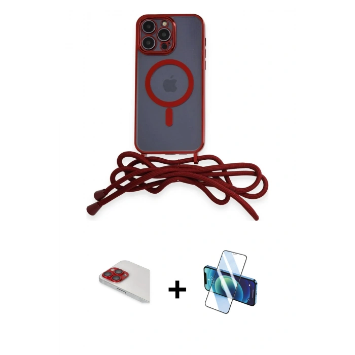 MARSİLYAN™- iPhone 13 Pro Max Kılıf Eksen Özel Seri - Siyah 3D Antistatik Cam Ekran Koruyucu + Pers Alüminyum Kamera Lens - KI