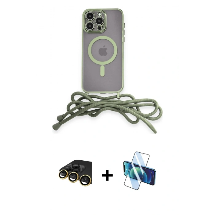 MARSİLYAN™- iPhone 13 Pro Max Kılıf Eksen Özel Seri - Siyah 3D Antistatik Cam Ekran Koruyucu + Raze Metal Kamera Lens - GD