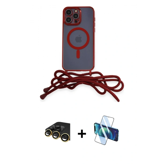 MARSİLYAN™- iPhone 13 Pro Max Kılıf Eksen Özel Seri - Siyah 3D Antistatik Cam Ekran Koruyucu + Raze Metal Kamera Lens - GD