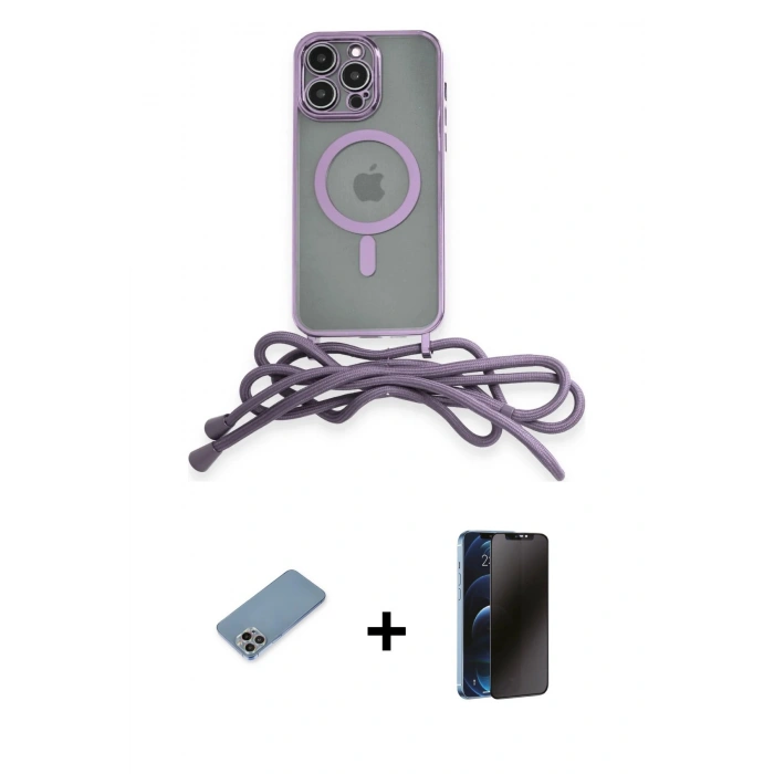 MARSİLYAN™- iPhone 13 Pro Max Kılıf Eksen Özel Seri - Siyah 3D Antistatik Hayalet Cam Ekran Koruyucu + Shine Kamera Lens Koruma Cam - GI