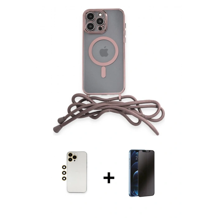 MARSİLYAN™- iPhone 13 Pro Max Kılıf Eksen Özel Seri - Siyah 3D Antistatik Hayalet Cam Ekran Koruyucu + Shine Kamera Lens - GD