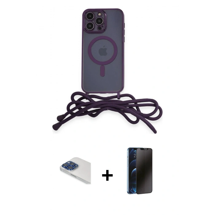 MARSİLYAN™- iPhone 13 Pro Max Kılıf Eksen Özel Seri - Siyah 3D Antistatik Hayalet Cam Ekran Koruyucu + Pers Alüminyum Kamera Lens - LT
