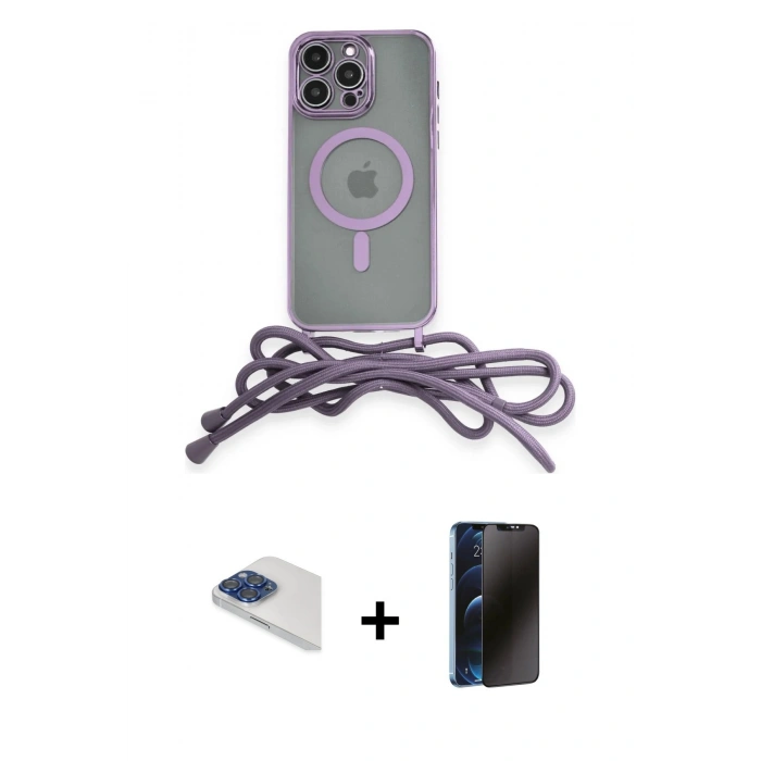 MARSİLYAN™- iPhone 13 Pro Max Kılıf Eksen Özel Seri - Siyah 3D Antistatik Hayalet Cam Ekran Koruyucu + Pers Alüminyum Kamera Lens - LT