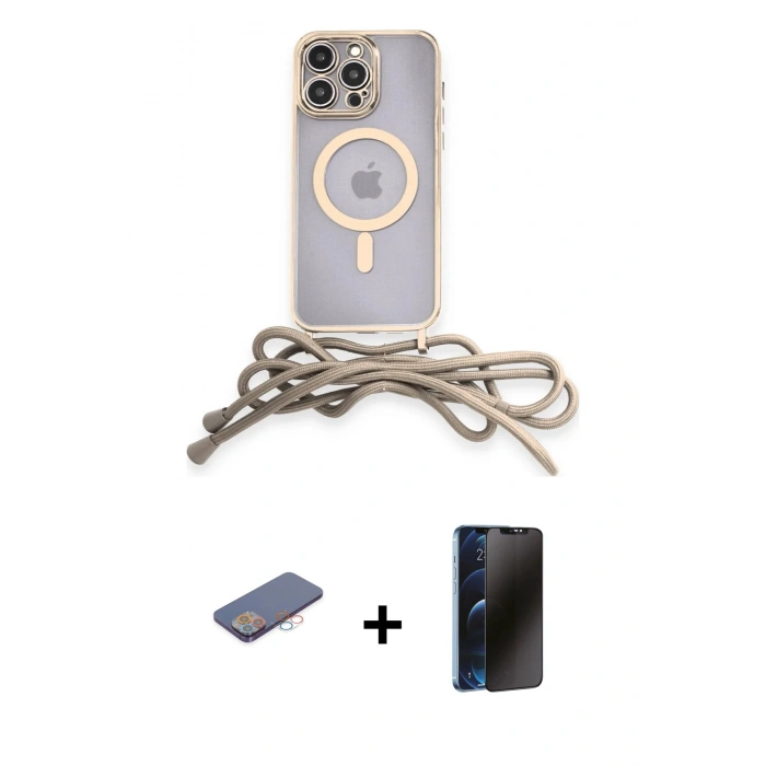 MARSİLYAN™- iPhone 13 Pro Max Kılıf Eksen Özel Seri - Siyah 3D Antistatik Hayalet Cam Ekran Koruyucu + Renkli Kamera Lens Koruma Cam - PE