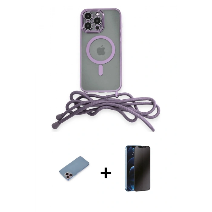 MARSİLYAN™- iPhone 13 Pro Max Kılıf Eksen Özel Seri - Siyah 3D Antistatik Hayalet Cam Ekran Koruyucu + Shine Kamera Lens Koruma Cam - PE