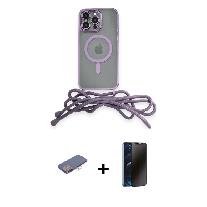 MARSİLYAN™- iPhone 13 Pro Max Kılıf Eksen Özel Seri - Siyah 3D Antistatik Hayalet Cam Ekran Koruyucu + Renkli Kamera Lens Koruma Cam - PE