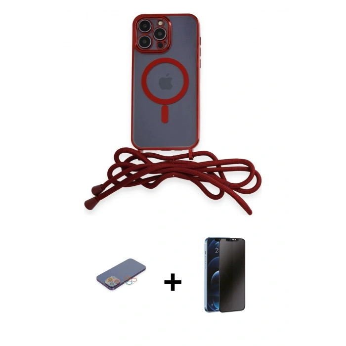 MARSİLYAN™- iPhone 13 Pro Max Kılıf Eksen Özel Seri - Siyah 3D Antistatik Hayalet Cam Ekran Koruyucu + Renkli Kamera Lens Koruma Cam - PE