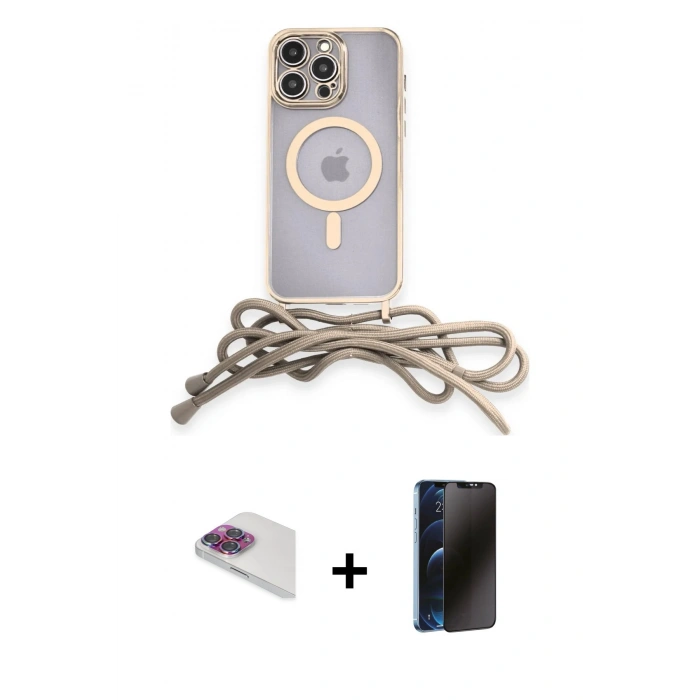 MARSİLYAN™- iPhone 13 Pro Max Kılıf Eksen Özel Seri - Siyah 3D Antistatik Hayalet Cam Ekran Koruyucu + Pers Alüminyum Kamera Lens - GI