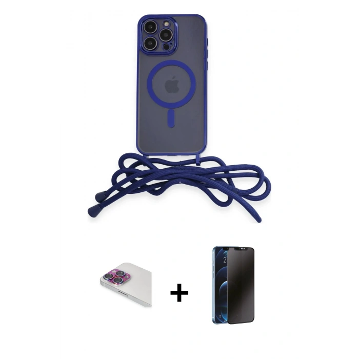 MARSİLYAN™- iPhone 13 Pro Max Kılıf Eksen Özel Seri - Siyah 3D Antistatik Hayalet Cam Ekran Koruyucu + Pers Alüminyum Kamera Lens - GI