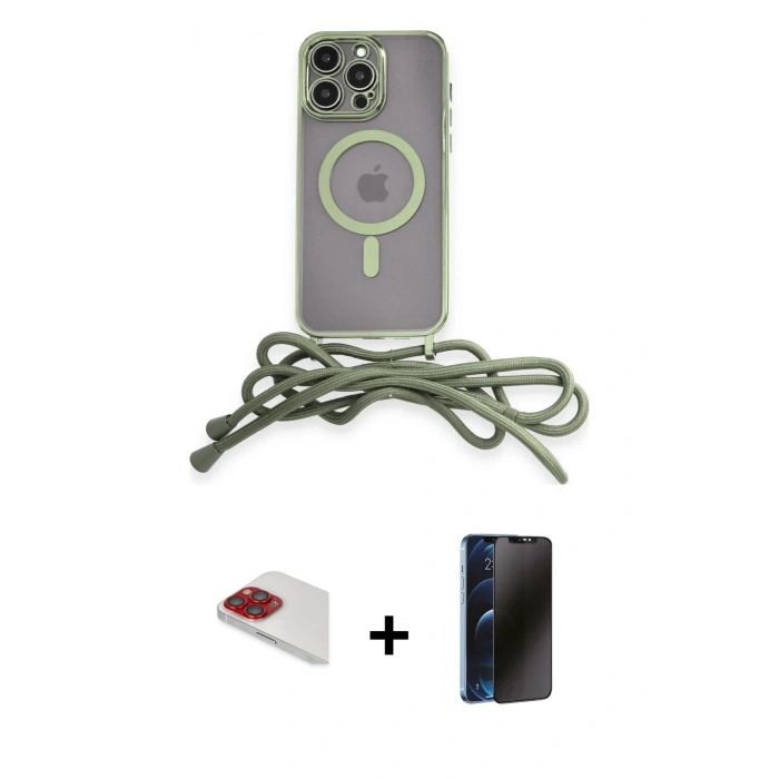 MARSİLYAN™- iPhone 13 Pro Max Kılıf Eksen Özel Seri - Siyah 3D Antistatik Hayalet Cam Ekran Koruyucu + Pers Alüminyum Kamera Lens - KI