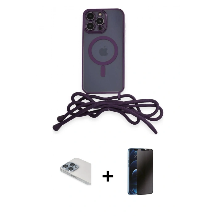 MARSİLYAN™- iPhone 13 Pro Max Kılıf Eksen Özel Seri - Siyah 3D Antistatik Hayalet Cam Ekran Koruyucu + Pers Alüminyum Kamera Lens - SABE