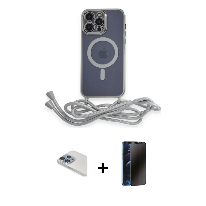 MARSİLYAN™- iPhone 13 Pro Max Kılıf Eksen Özel Seri - Siyah 3D Antistatik Hayalet Cam Ekran Koruyucu + Pers Alüminyum Kamera Lens - SABE