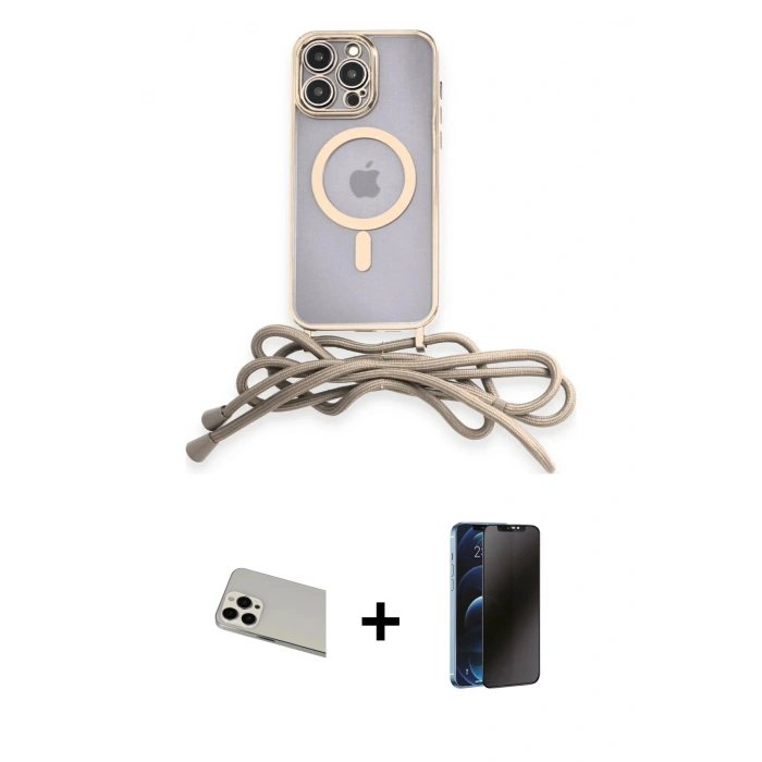 MARSİLYAN™- iPhone 13 Pro Max Kılıf Eksen Özel Seri - Siyah 3D Antistatik Hayalet Cam Ekran Koruyucu + Rainbow Kamera Lens Koruma Cam - BZ