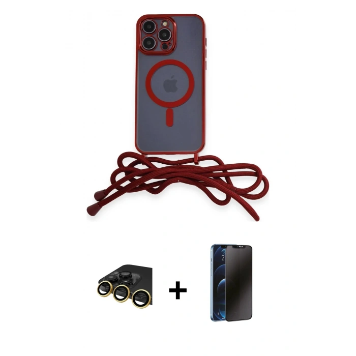MARSİLYAN™- iPhone 13 Pro Max Kılıf Eksen Özel Seri - Siyah 3D Antistatik Hayalet Cam Ekran Koruyucu + Raze Metal Kamera Lens - GD