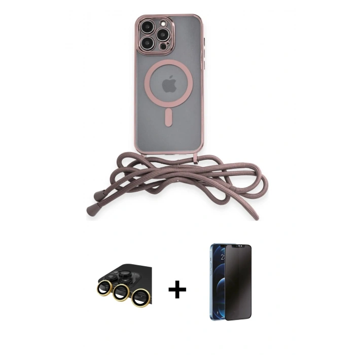 MARSİLYAN™- iPhone 13 Pro Max Kılıf Eksen Özel Seri - Siyah 3D Antistatik Hayalet Cam Ekran Koruyucu + Raze Metal Kamera Lens - GD