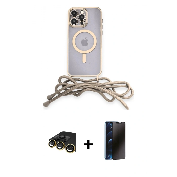 MARSİLYAN™- iPhone 13 Pro Max Kılıf Eksen Özel Seri - Siyah 3D Antistatik Hayalet Cam Ekran Koruyucu + Raze Metal Kamera Lens - GD