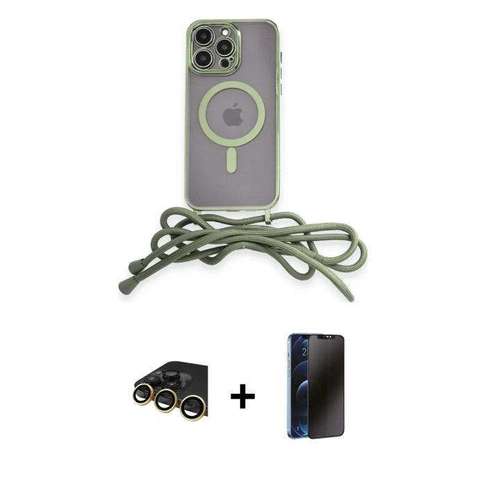 MARSİLYAN™- iPhone 13 Pro Max Kılıf Eksen Özel Seri - Siyah 3D Antistatik Hayalet Cam Ekran Koruyucu + Raze Metal Kamera Lens - GD