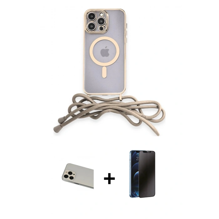 MARSİLYAN™- iPhone 13 Pro Max Kılıf Eksen Özel Seri - Siyah 3D Antistatik Hayalet Cam Ekran Koruyucu + Rainbow Kamera Lens Koruma Cam - REGD
