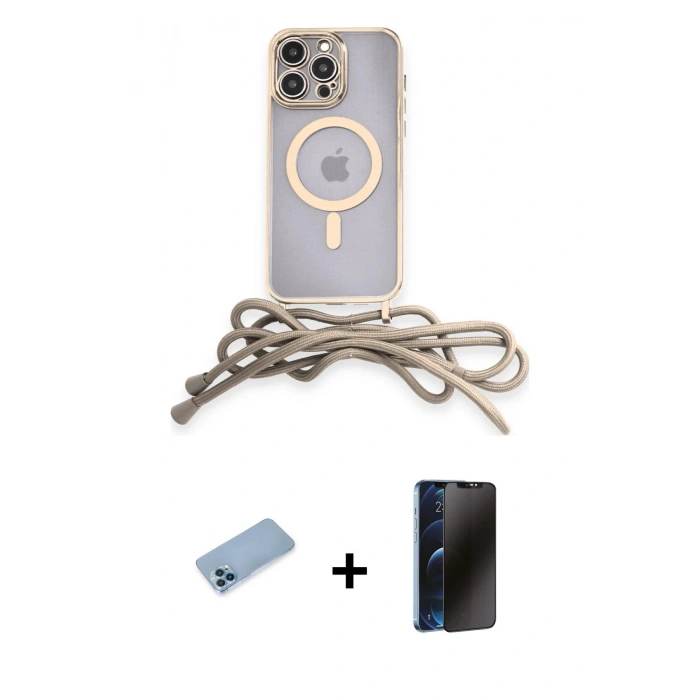 MARSİLYAN™- iPhone 13 Pro Max Kılıf Eksen Özel Seri - Siyah 3D Antistatik Hayalet Cam Ekran Koruyucu + Shine Kamera Lens Koruma Cam - MI