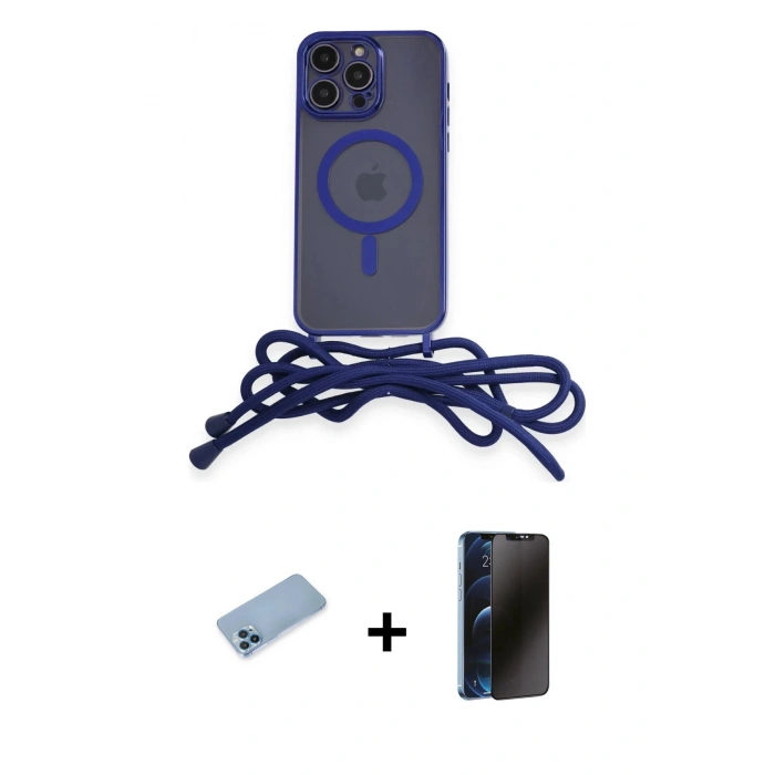 MARSİLYAN™- iPhone 13 Pro Max Kılıf Eksen Özel Seri - Siyah 3D Antistatik Hayalet Cam Ekran Koruyucu + Shine Kamera Lens Koruma Cam - MI