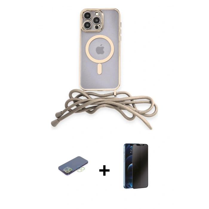 MARSİLYAN™- iPhone 13 Pro Max Kılıf Eksen Özel Seri - Siyah 3D Antistatik Hayalet Cam Ekran Koruyucu + Renkli Kamera Lens Koruma Cam - YL