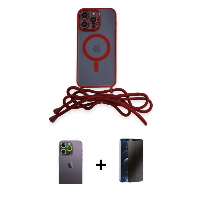 MARSİLYAN™- iPhone 13 Pro Max Kılıf Eksen Özel Seri - Siyah 3D Antistatik Hayalet Cam Ekran Koruyucu + Neon Fosforlu Kamera Lens - YL