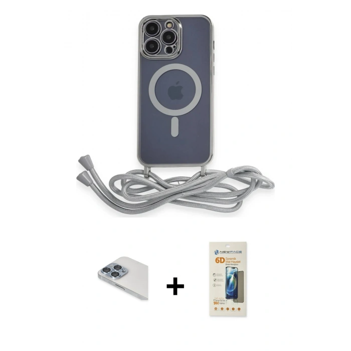 MARSİLYAN™- iPhone 13 Pro Max Kılıf Eksen Özel Seri - Siyah 6D Mat Seramik Hayalet Nano Ekran Koruyucu + Pers Alüminyum Kamera Lens - SABE