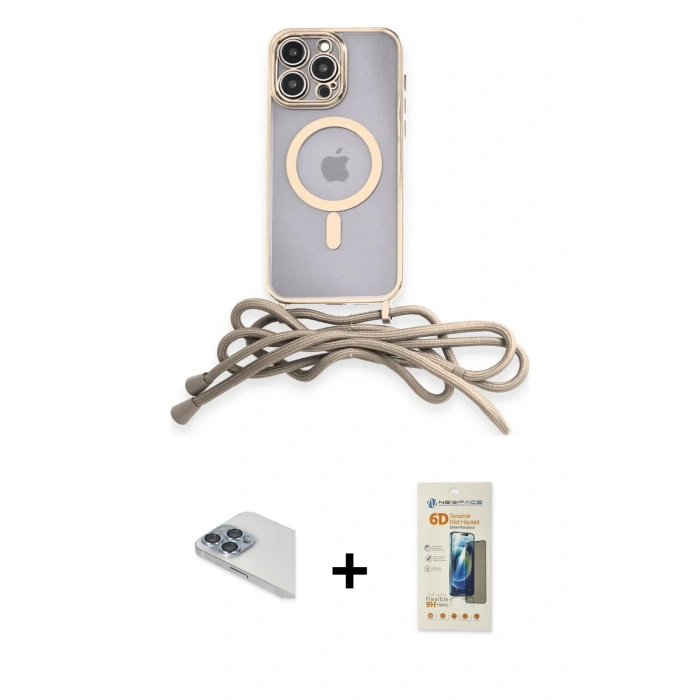 MARSİLYAN™- iPhone 13 Pro Max Kılıf Eksen Özel Seri - Siyah 6D Mat Seramik Hayalet Nano Ekran Koruyucu + Pers Alüminyum Kamera Lens - SABE