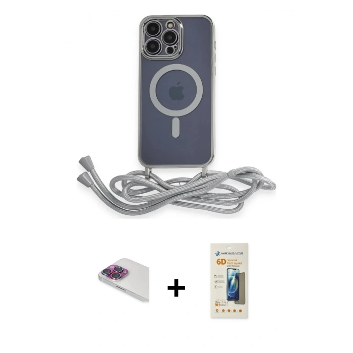 MARSİLYAN™- iPhone 13 Pro Max Kılıf Eksen Özel Seri - Siyah 6D Mat Seramik Hayalet Nano Ekran Koruyucu + Pers Alüminyum Kamera Lens - GI