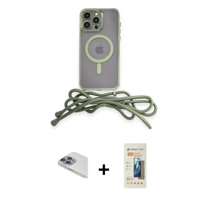 MARSİLYAN™- iPhone 13 Pro Max Kılıf Eksen Özel Seri - Siyah 6D Mat Seramik Hayalet Nano Ekran Koruyucu + Pers Alüminyum Kamera Lens - SABE