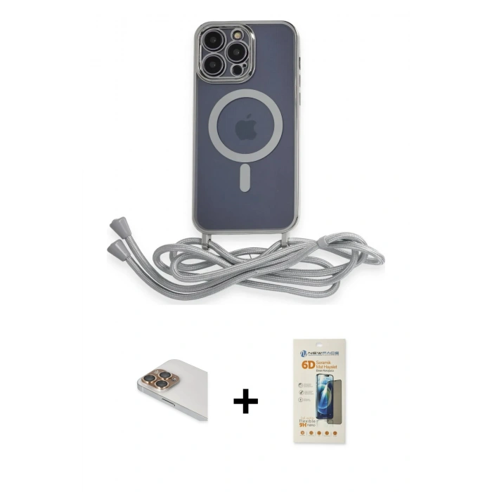 MARSİLYAN™- iPhone 13 Pro Max Kılıf Eksen Özel Seri - Siyah 6D Mat Seramik Hayalet Nano Ekran Koruyucu + Pers Alüminyum Kamera Lens - GD