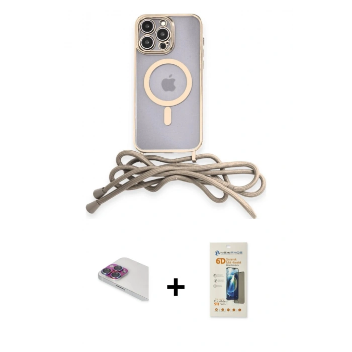 MARSİLYAN™- iPhone 13 Pro Max Kılıf Eksen Özel Seri - Siyah 6D Mat Seramik Hayalet Nano Ekran Koruyucu + Pers Alüminyum Kamera Lens - GI