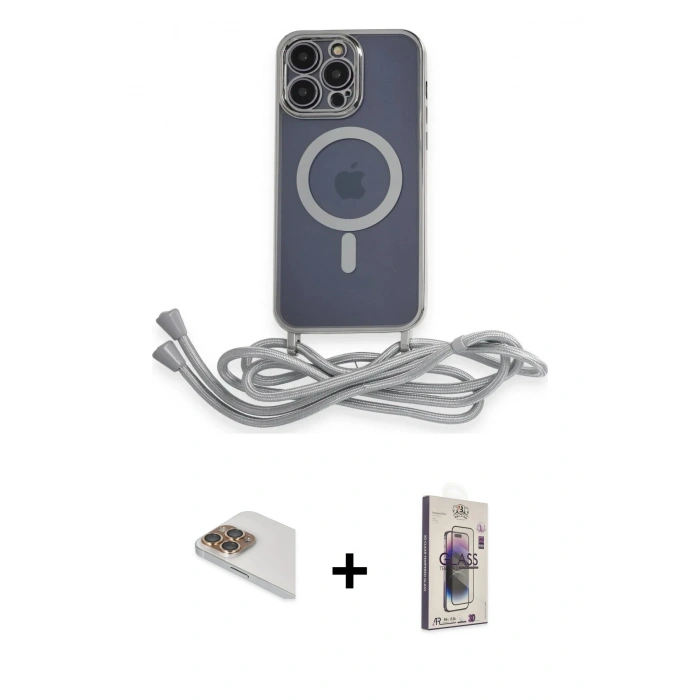 MARSİLYAN™- iPhone 13 Pro Max Kılıf Eksen Özel Seri - Siyah Bilvis 3D Cam Ekran Koruyucu + Pers Alüminyum Kamera Lens - GD