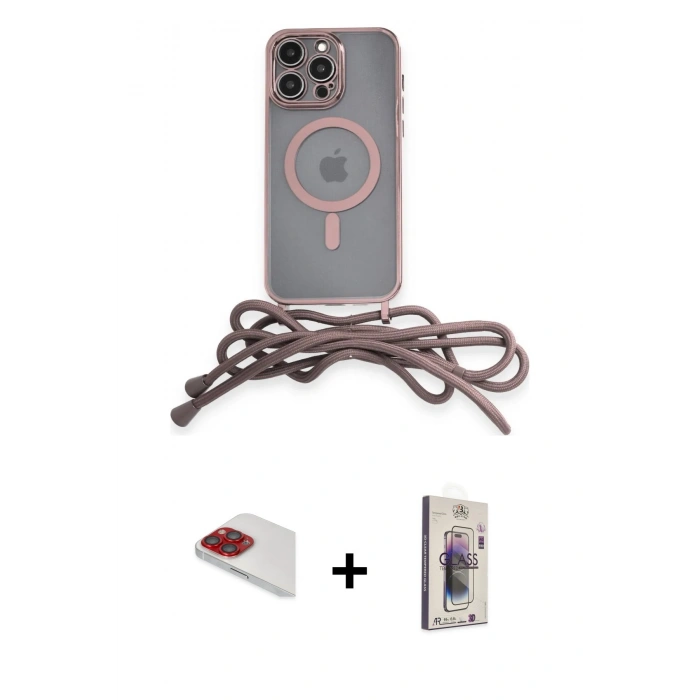 MARSİLYAN™- iPhone 13 Pro Max Kılıf Eksen Özel Seri - Siyah Bilvis 3D Cam Ekran Koruyucu + Pers Alüminyum Kamera Lens - KI