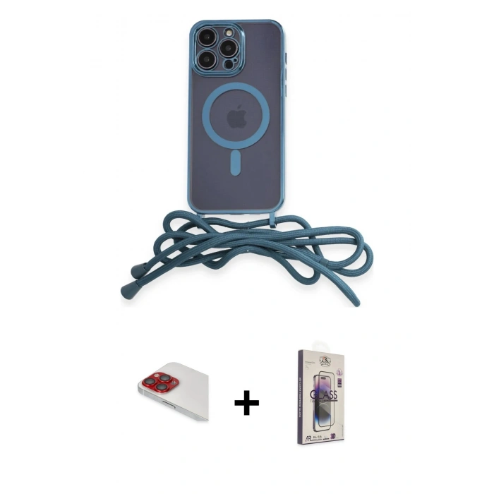 MARSİLYAN™- iPhone 13 Pro Max Kılıf Eksen Özel Seri - Siyah Bilvis 3D Cam Ekran Koruyucu + Pers Alüminyum Kamera Lens - KI